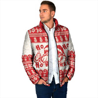 Red Mele Kalikimaka Hawaii Padded Jacket Funny Ho Ho Ho Santa Shaka - Polynesian Pride