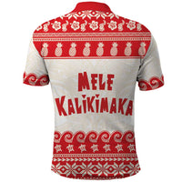 Red Mele Kalikimaka Hawaii Polo Shirt Funny Ho Ho Ho Santa Shaka - Polynesian Pride