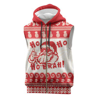 Red Mele Kalikimaka Hawaii Sleeveless Zip Hoodie Funny Ho Ho Ho Santa Shaka LT14 Red - Polynesian Pride