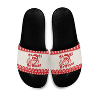 Red Mele Kalikimaka Hawaii Slide Sandals Funny Ho Ho Ho Santa Shaka - Polynesian Pride