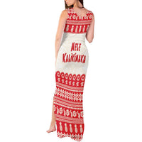 Red Mele Kalikimaka Hawaii Tank Maxi Dress Funny Ho Ho Ho Santa Shaka - Polynesian Pride