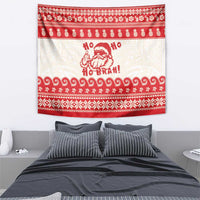 Red Mele Kalikimaka Hawaii Tapestry Funny Ho Ho Ho Santa Shaka - Polynesian Pride