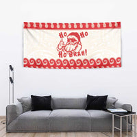 Red Mele Kalikimaka Hawaii Tapestry Funny Ho Ho Ho Santa Shaka - Polynesian Pride