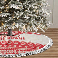 Red Mele Kalikimaka Hawaii Tree Skirt Funny Ho Ho Ho Santa Shaka - Polynesian Pride