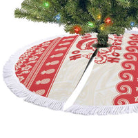 Red Mele Kalikimaka Hawaii Tree Skirt Funny Ho Ho Ho Santa Shaka - Polynesian Pride