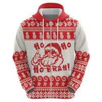 Red Mele Kalikimaka Hawaii Zip Hoodie Funny Ho Ho Ho Santa Shaka - Polynesian Pride