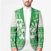 Green Mele Kalikimaka Hawaii Blazer Funny Ho Ho Ho Santa Shaka - Polynesian Pride