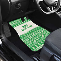 Green Mele Kalikimaka Hawaii Car Mats Funny Ho Ho Ho Santa Shaka - Polynesian Pride