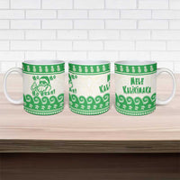 Green Mele Kalikimaka Hawaii Ceramic Mug Funny Ho Ho Ho Santa Shaka - Polynesian Pride