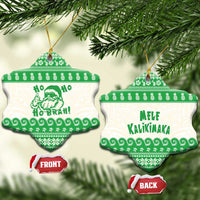 Green Mele Kalikimaka Hawaii Ceramic Ornament Funny Ho Ho Ho Santa Shaka - Polynesian Pride