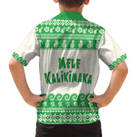 Green Mele Kalikimaka Hawaii Family Matching Puletasi and Hawaiian Shirt Funny Ho Ho Ho Santa Shaka - Polynesian Pride