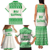 Green Mele Kalikimaka Hawaii Family Matching Tank Maxi Dress and Hawaiian Shirt Funny Ho Ho Ho Santa Shaka - Polynesian Pride
