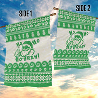Green Mele Kalikimaka Hawaii Garden Flag Funny Ho Ho Ho Santa Shaka - Polynesian Pride