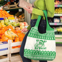 Green Mele Kalikimaka Hawaii Grocery Bag Funny Ho Ho Ho Santa Shaka - Polynesian Pride