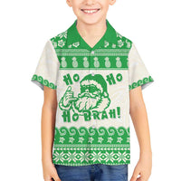Green Mele Kalikimaka Hawaii Hawaiian Shirt Funny Ho Ho Ho Santa Shaka - Polynesian Pride