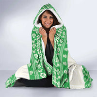 Green Mele Kalikimaka Hawaii Hooded Blanket Funny Ho Ho Ho Santa Shaka - Polynesian Pride