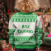 Green Mele Kalikimaka Hawaii Kid Ugly Christmas Sweater Funny Ho Ho Ho Santa Shaka - Polynesian Pride
