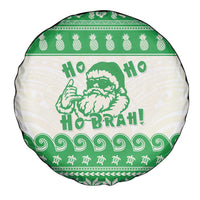 Green Mele Kalikimaka Hawaii Spare Tire Cover Funny Ho Ho Ho Santa Shaka - Polynesian Pride
