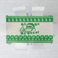 Green Mele Kalikimaka Hawaii Tablecloth Funny Ho Ho Ho Santa Shaka - Polynesian Pride