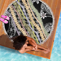 Black Palaka Hawaii Leis Beach Blanket Hawaiian-plaid Elegant Tropical Vibes - Polynesian Pride
