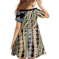 Black Palaka Hawaii Leis Family Matching Mermaid Dress and Hawaiian Shirt Hawaiian-plaid Elegant Tropical Vibes LT14 - Polynesian Pride