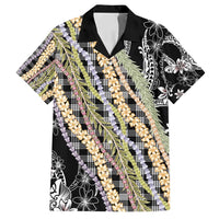 Black Palaka Hawaii Leis Family Matching Off Shoulder Maxi Dress and Hawaiian Shirt Hawaiian-plaid Elegant Tropical Vibes - Polynesian Pride