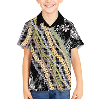Black Palaka Hawaii Leis Hawaiian Shirt Hawaiian-plaid Elegant Tropical Vibes LT14 - Polynesian Pride