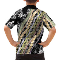 Black Palaka Hawaii Leis Hawaiian Shirt Hawaiian-plaid Elegant Tropical Vibes LT14 - Polynesian Pride