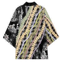 Black Palaka Hawaii Leis Kimono Hawaiian-plaid Elegant Tropical Vibes - Polynesian Pride