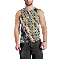 Black Palaka Hawaii Leis Men Tank Top Hawaiian-plaid Elegant Tropical Vibes - Polynesian Pride