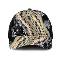 Black Palaka Hawaii Leis Mesh Trucker Cap Hawaiian-plaid Elegant Tropical Vibes - Polynesian Pride