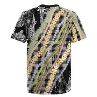 Black Palaka Hawaii Leis Rugby Jersey Hawaiian-plaid Elegant Tropical Vibes LT14 - Polynesian Pride