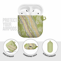 Green Palaka Hawaii Leis AirPods Case Hawaiian-plaid Elegant Tropical Vibes - Polynesian Pride