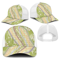 Green Palaka Hawaii Leis Baseball Net Cap Hawaiian-plaid Elegant Tropical Vibes LT14 - Polynesian Pride