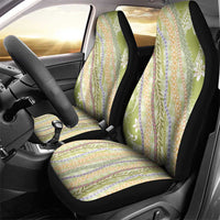Green Palaka Hawaii Leis Car Seat Cover Hawaiian-plaid Elegant Tropical Vibes - Polynesian Pride