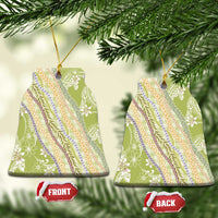 Green Palaka Hawaii Leis Ceramic Ornament Hawaiian-plaid Elegant Tropical Vibes - Polynesian Pride