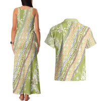 Green Palaka Hawaii Leis Couples Matching Tank Maxi Dress and Hawaiian Shirt Hawaiian-plaid Elegant Tropical Vibes LT14 - Polynesian Pride