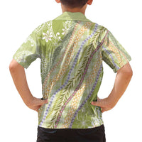 Green Palaka Hawaii Leis Family Matching Puletasi and Hawaiian Shirt Hawaiian-plaid Elegant Tropical Vibes - Polynesian Pride