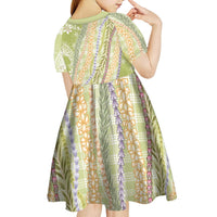 Green Palaka Hawaii Leis Kid Short Sleeve Dress Hawaiian-plaid Elegant Tropical Vibes LT14 - Polynesian Pride