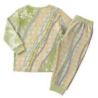 Green Palaka Hawaii Leis Christmas Pajama Set Hawaiian-plaid Elegant Tropical Vibes - Polynesian Pride