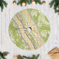 Green Palaka Hawaii Leis Tree Skirt Hawaiian-plaid Elegant Tropical Vibes - Polynesian Pride