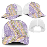 Purple Palaka Hawaii Leis Baseball Net Cap Hawaiian-plaid Elegant Tropical Vibes - Polynesian Pride
