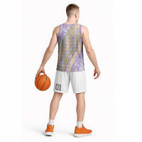 Purple Palaka Hawaii Leis Basketball Jersey Hawaiian-plaid Elegant Tropical Vibes - Polynesian Pride