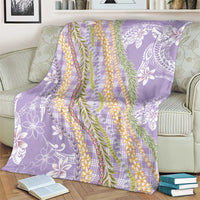 Purple Palaka Hawaii Leis Blanket Hawaiian-plaid Elegant Tropical Vibes - Polynesian Pride