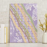 Purple Palaka Hawaii Leis Canvas Wall Art Hawaiian-plaid Elegant Tropical Vibes LT14 Without Frame Purple - Polynesian Pride