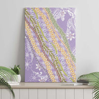 Purple Palaka Hawaii Leis Canvas Wall Art Hawaiian-plaid Elegant Tropical Vibes LT14 - Polynesian Pride