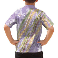Purple Palaka Hawaii Leis Family Matching Mermaid Dress and Hawaiian Shirt Hawaiian-plaid Elegant Tropical Vibes LT14 - Polynesian Pride