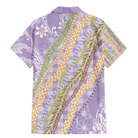 Purple Palaka Hawaii Leis Family Matching Mermaid Dress and Hawaiian Shirt Hawaiian-plaid Elegant Tropical Vibes - Polynesian Pride