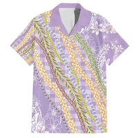 Purple Palaka Hawaii Leis Family Matching Puletasi and Hawaiian Shirt Hawaiian-plaid Elegant Tropical Vibes - Polynesian Pride