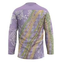 Purple Palaka Hawaii Leis Hockey Jersey Hawaiian-plaid Elegant Tropical Vibes LT14 - Polynesian Pride